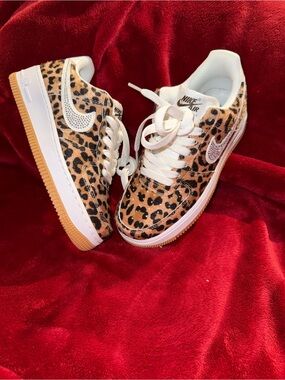 Nike Air Force 1 Low Leopard Print - White & Tan